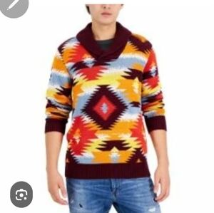 Men's Multicolor Patterned Sweater Sz M